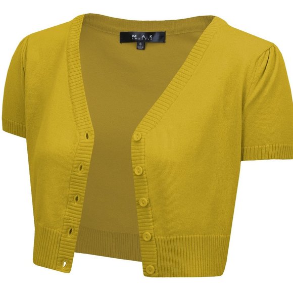 Cropped Bolero Cardigan Sweater Lot of 4 Retro Vintage style mak yemak brand - Picture 3 of 7